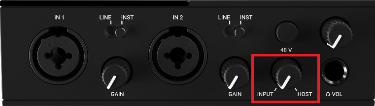 Direct monitoring mix knob