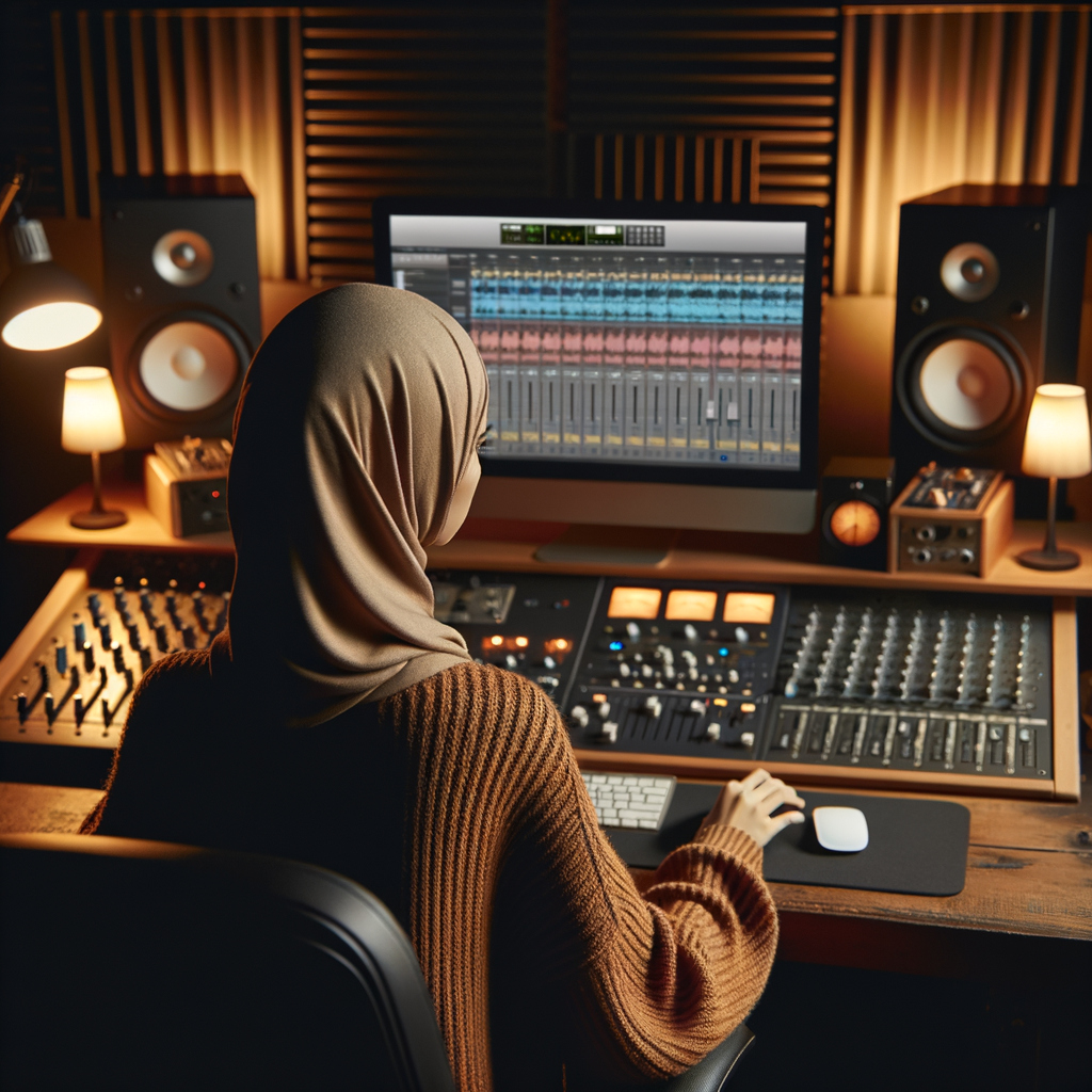 studio monitors in a home recording studio